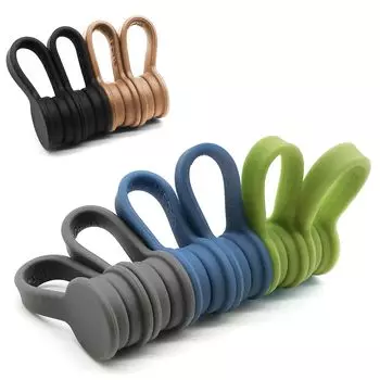 Cable Clip New Clip 10 Pieces Cord Clip Cord Winder Earphone USB Cable Cord Storage By MAVEEK Black/Gray/Blue/Green/Brown