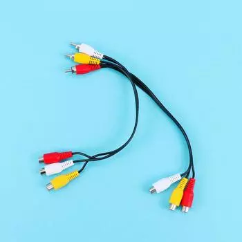 Cable Connectors 3 RCA Male Plug To 6 RCA Female Plug Splitter AV Adapter Cable Device 30cm Video