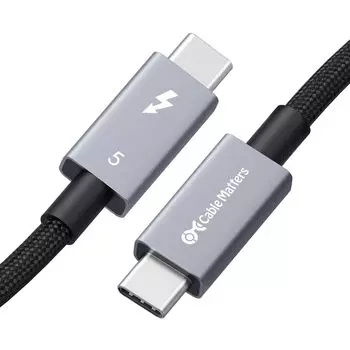 Cable Matters 80Gbps Braided Thunderbolt 5 Cable to 120Gbps Bandwidth 240W Thunderbolt 5 Thunderbolt Black [Intel Certified] - 0.5m, [Up Boost, чёрный