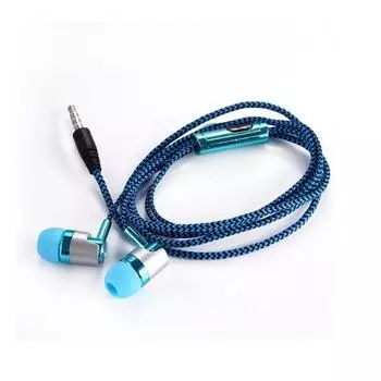 Cable Wired Control With Microphone Braided Cord Earphone In-ear Headset Wired Eraphone Earbuds