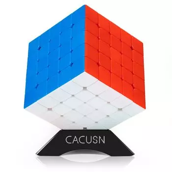 CACUSN 3D головоломка 5x5x5 Плавное вращение Куб для соревнований Цветовая схема мирового стандарта Поставляется с подставкой Без наклеек