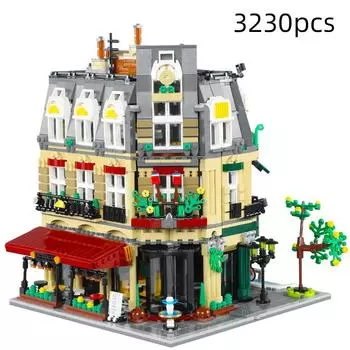 Cada Parisian Restaurant House Architecture Building Blocks Friends French Dining Room Bricks Toys for Kid Gifts