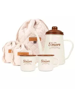 cafe cafe enamel tableware set kettle mug S more s more kettle&mug (cafe s more & set) бежевый