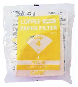 CAFEC Sanyo Sangyo Конический кофе для 2-4 блинов, обработанный фильтровальной бумагой, отбеленный кислородом, 100 шт. Фильтр, белый, чашки, двухсторонний магазин,