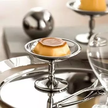 Cake Stand Stainless Steel Ice Cream Cup Multi-Function Fashion Snacks Storage Cup Silver Tall Dessert Plate Milkshake серебряный