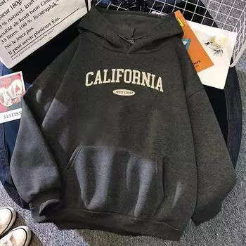 California West Coast Design Unisex Hoody Hip Hop All-Match Streetwear Pocket Crewneck Clothing Удобная женская толстовка с капюшоном из флиса L