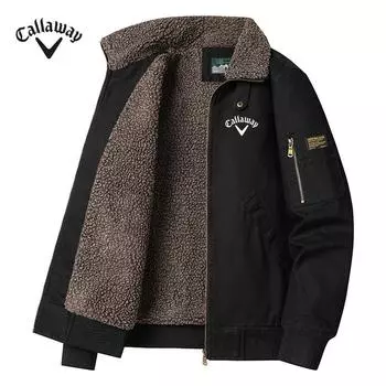 Callaway 2024 Men s Winter Warmth High End Men s Fashion Plush Jacket Coat Lamb Fleece Work Clothes Cotton Clothes M