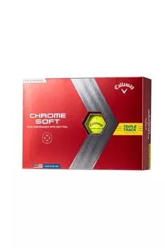 Callaway Golf Ball CHROME SOFT 2022 1 Dozen 3 Piece Construction Triple Track Yellow (12 pieces)