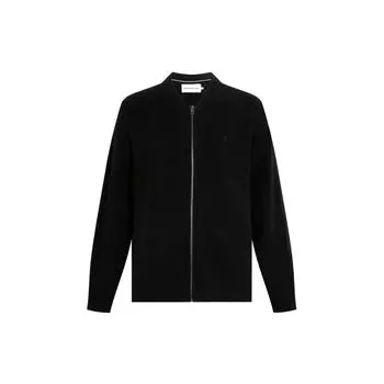 Calvin Klein бейсбольный воротник-молния с перекрывающимися буквами кардиган свитер мужской свитер черный J319778-BEH M