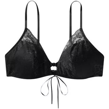 Calvin Klein Черный сексуальный бюстгальтер с кружевной завязкой спереди и треугольными чашками, женское нижнее белье Space-Black QF7160-UB1 S
