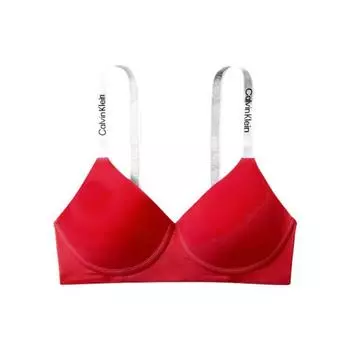Calvin Klein Focus Gravity Band Однотонный бюстгальтер с перекрестной спинкой, с мягкой поддержкой, беспроводной, женское нижнее белье, красный QF6864AD-5FJ S