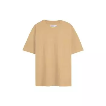 Calvin Klein Свободная футболка с круглым вырезом и вышитым логотипом, мужские топы, соломенно-желтый 40HM229-CF1 S