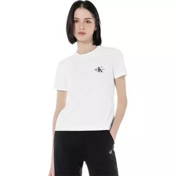 Calvin Klein Однотонная сладкая и пряная футболка с круглым вырезом, женские топы, белые J218883-24S-YAF XS