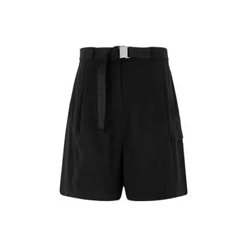 Calvin Klein Однотонные свободные прямые повседневные шорты с высокой талией женские шорты черные J221091-BEH S