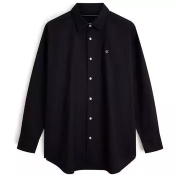 Calvin Klein Повседневная рубашка с длинным рукавом и вышитым квадратным логотипом, мужские рубашки, темно-синего цвета J324902 S