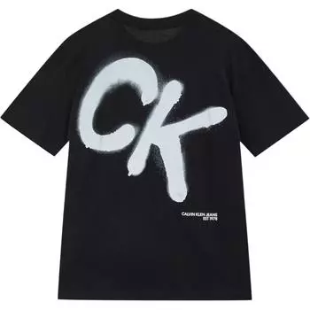 Calvin Klein Повседневная свободная футболка с коротким рукавом для мужчин, черные J324652BEH S
