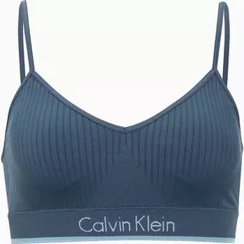 Calvin Klein Съемный беспроводной ребристый легкий спортивный бюстгальтер со съемной подкладкой и бретелями, женское нижнее белье Mist-Blue QP2225O94Q L