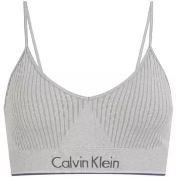 Calvin Klein Съемный беспроводной ребристый легкий спортивный бюстгальтер женский бюстгальтер никель-серый QP2225O L