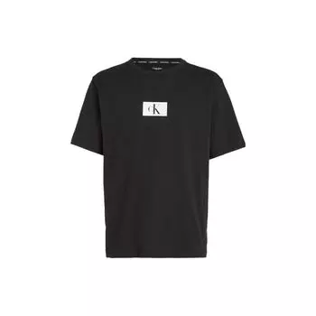Calvin Klein Ss23 Круглый вырез пуловер с буквенным принтом короткий рукав футболка мужские топы черный 000NM2399E-UB1 XL