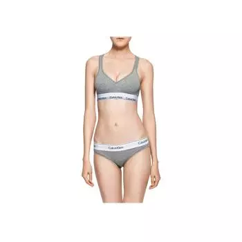 Calvin Klein Твердый бюстгальтер с V-образным вырезом Женское нижнее белье Серый QF1654-020 L