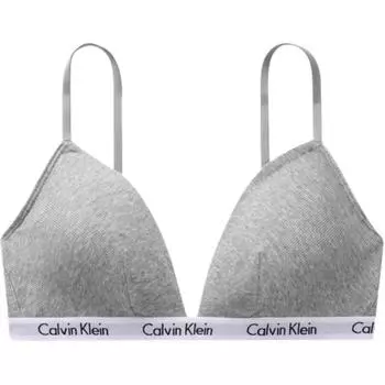 Calvin Klein Жаккардовый удобный бюстгальтер с треугольными чашками и съемными подкладками, женский бюстгальтер, цвет кокоса и серого QP3265O-P7A S