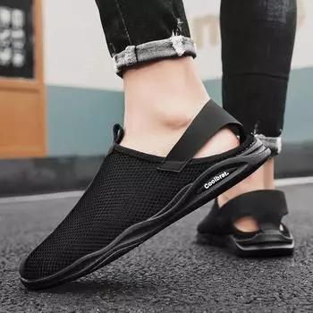 Camel Sandal for Men Half Slipper High Quality New Design Mesh Shoes Breathable Outdoor Sandals Comfortable Couples Walking Shoe 39 чёрный