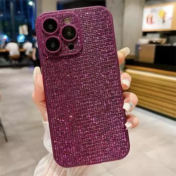 Защитный блестящий чехол для объектива камеры для iPhone 15 14 13 12 11 Pro Max Bling кожаный противоударный чехол for 11 фиолетовый