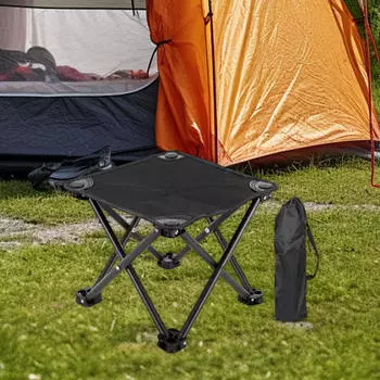Camp Stool Compact Rest with Transport Bag for Walking Travel Patio синий