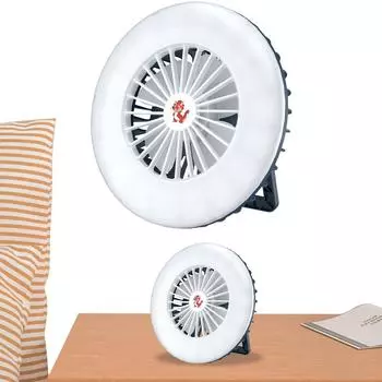 Camping Fan with LED Light Camping Tent Light Type C USB Charging Outdoor Cooling Fan with Hook 2 in 1 for Hiking Camping синий
