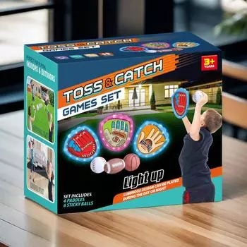 Camping Game Cross-border children s luminous sticky target ball toy outdoor leisure party parent-child interactive gift