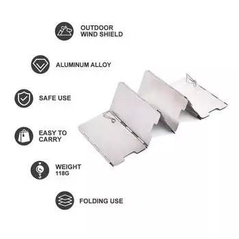 Camping Portable 9 Plates Stove Wind Shield Folding Outdoor Picnic BBQ Gas Burner Windproof Screen Guard Cookware Supplies