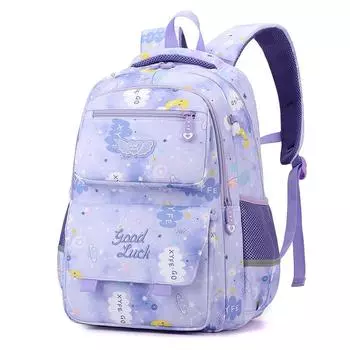 Campus Schoolbag Cartoon Student Backpack Большая вместимость Легкий студенческий рюкзак фиолетовый
