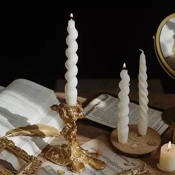Подсвечники 13 см из золотой смолы, подсвечники для шаббатских свечей-конусов для домашнего декора обеденного стола, украшения дома