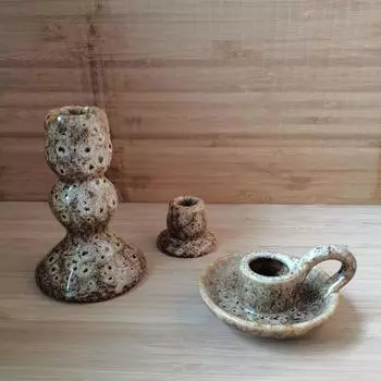 Candlestick jewelry storage ornaments ins ceramic retro kiln simple jewelry shooting props bed and breakfast decoration background Style 6