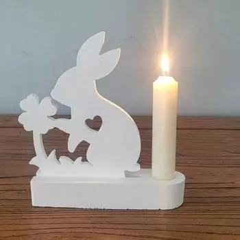 Candlesticks Resins Molds Heart Clay Molds Flame Holder Silicone Molds X3UC