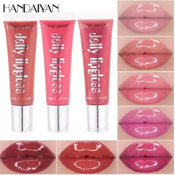 Candy Color Hose Jelly Lip gloss Прозрачный стеклянный блеск для губ Зеркальная глазурь для губ увлажняет губы девушек