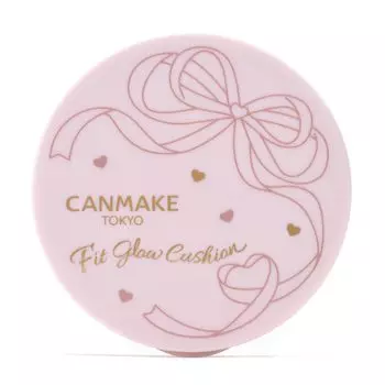 Canmake Fit Glow Cushion 02 Natural 10g Foundation Cushion Foundation Glossy Skin Thin Film with Puff Drop-Shaped SPF50+ PA+++