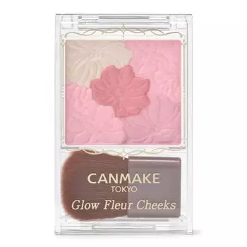 Canmake Glow Fleur Cheeks 17 Strawberry Milk Fleur Powder Cheek Pink Gloss Transparent