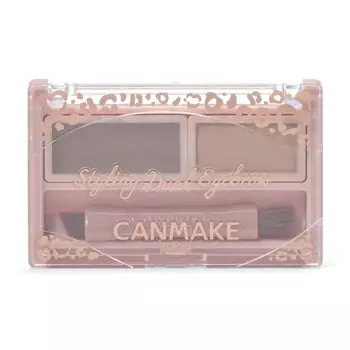 Canmake Styling Dual Eyebrow 01 Натуральная коричневая восковая основа x пудровая основа Мягкая 3D-основа для бровей