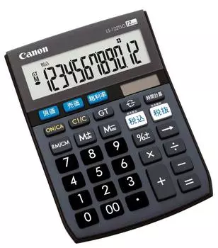 Canon Calculator 12 Digit Mini Desk Size Time Calculation Business Calculation Function Gray LS-122TSG