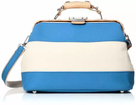 Canvas Bordered Dulles Boston Bag Kiwada Dulles Made in Toyooka Hyogo the holy land of bags 10L 24 cm Blue [Kiwada] City, Prefecture, 0.64kg синий