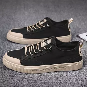 Canvas Shoes Men Vulcanize Shoes New Men s Casual Sneakers Men Flat Designer Sneakers Male Footwear Tenis Masculino 39 чёрный