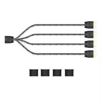Cap 5V 3 Pin 1 to 4 Материнская плата Кабель ARGB Разветвитель ARGB Удлинительный кабель Материнская плата Удлинительный кабель чёрный