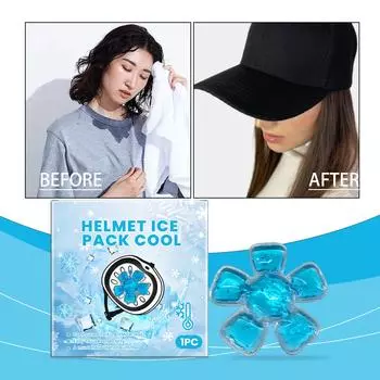 Cap Pad Fever Stuffy Cool Cool Head Ice Pack Cap Universal 3 мл One Size синий