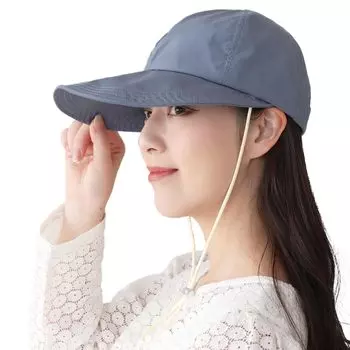 Cap UV Protection Water Repellent Comes with Chin Strap Soft Hat Blue Gray [DreamHats] UPF50+ (Repels Water) (Light Material) (Foldable) Spring/Summer