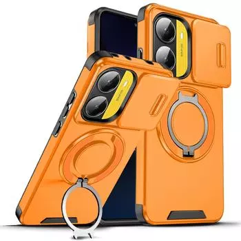 Capa For POCO X6 X7 Pro 5G Case Armor Slide Camera Lens Protection Back Cover for Xiaomi POCO X7 X6 Ring Stand Shockproof Funda For POCO X7 Pro