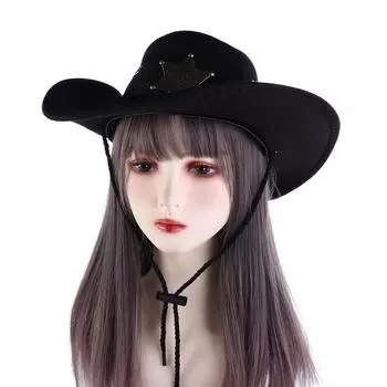 Caps Sun Protection Caps Woolen Star Summer Sun Hats Western Cowboy Hats Travel Sunscreen Caps бежевый