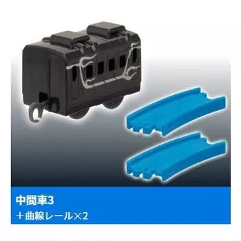 Capsule Plarail Shinkalion Change the World Hades Shinkalion Intermediate car 3 curved rail x Gacha Gacha Capsule Toy ver. [4. + 2] (single item)