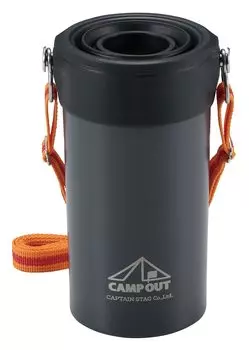 Captain Stag Охладитель для ПЭТ-бутылок из нержавеющей стали с вакуумной изоляцией Сохраняет горячее или подходит для 500 мл и 600 мл Включает плечевой ремень Темный Идеально для кемпинга и активного отдыха