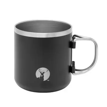 CAPTAIN STAG Outdoor Cup Mug Tumbler CS Vacuum Folding Handle Mug 500ml Stainless Steel Black UE-3598 чёрный